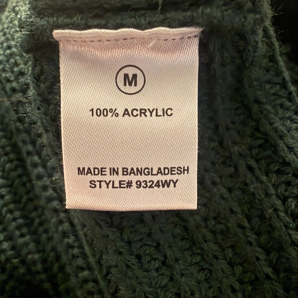 Fashion Nova Twist-Back Sweater | Hunter Green Knit | Size M - Picture 7 of 8